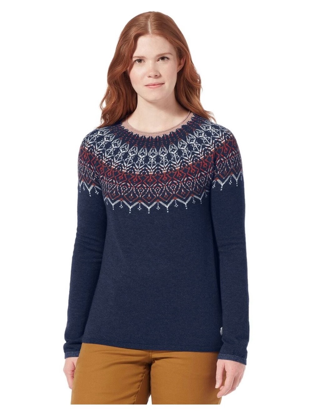 Royal Robbins Fair Isle Crew Neck Knit, women’s M, Merino Wool